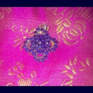 18k solid natural blue sapphire pendant